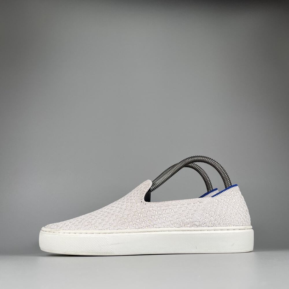 Rothys The Original Women's Size 7 White Knit Sneakers Slip On Tennis Shoes GUC